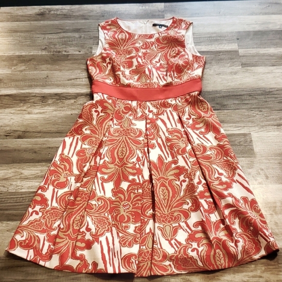 PRESTON AND YORK SLEEVELESS PLEATED  FIT AND FLARE  DRESS SZ 8 - Picture 1 of 10